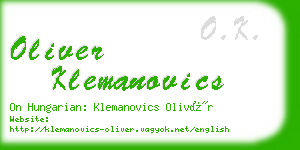 oliver klemanovics business card